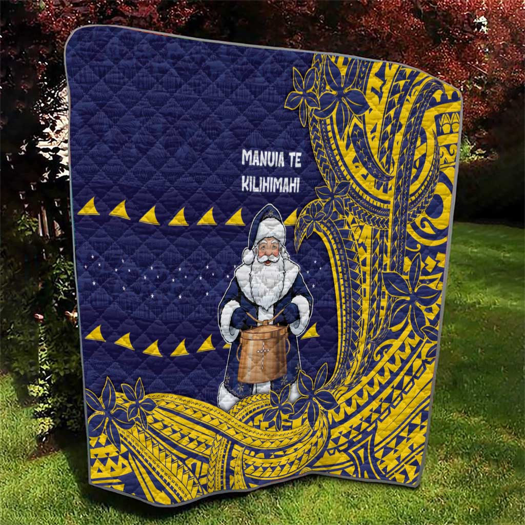 Tokelau Christmas Quilt Santa With Tuluma Xmas Tribal Waves DT05 - Polynesian Pride