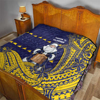 Tokelau Christmas Quilt Santa With Tuluma Xmas Tribal Waves DT05 - Polynesian Pride