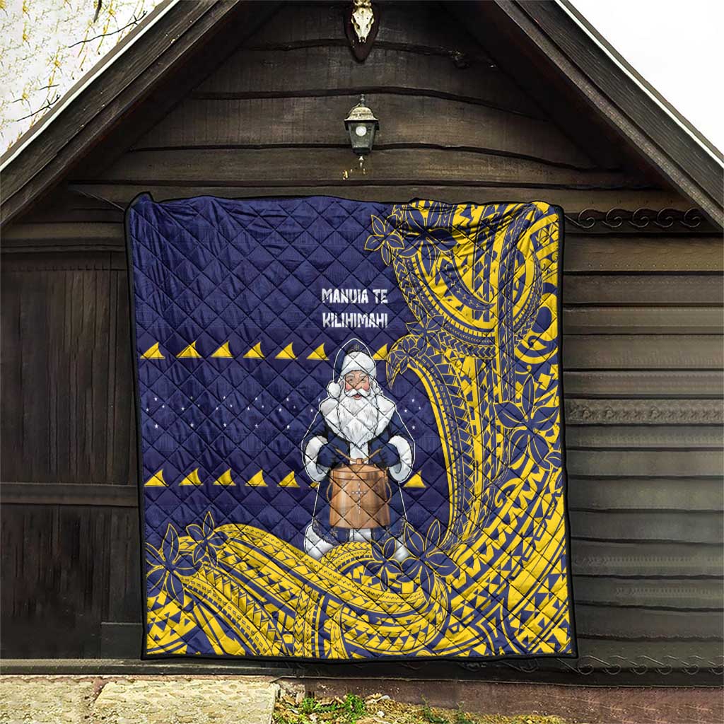Tokelau Christmas Quilt Santa With Tuluma Xmas Tribal Waves DT05 - Polynesian Pride