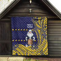 Tokelau Christmas Quilt Santa With Tuluma Xmas Tribal Waves DT05 - Polynesian Pride