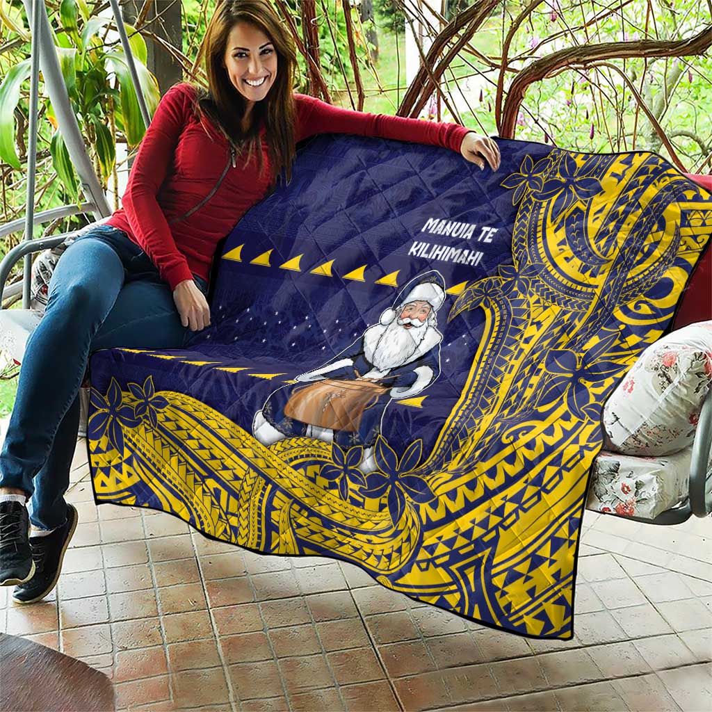 Tokelau Christmas Quilt Santa With Tuluma Xmas Tribal Waves DT05 - Polynesian Pride