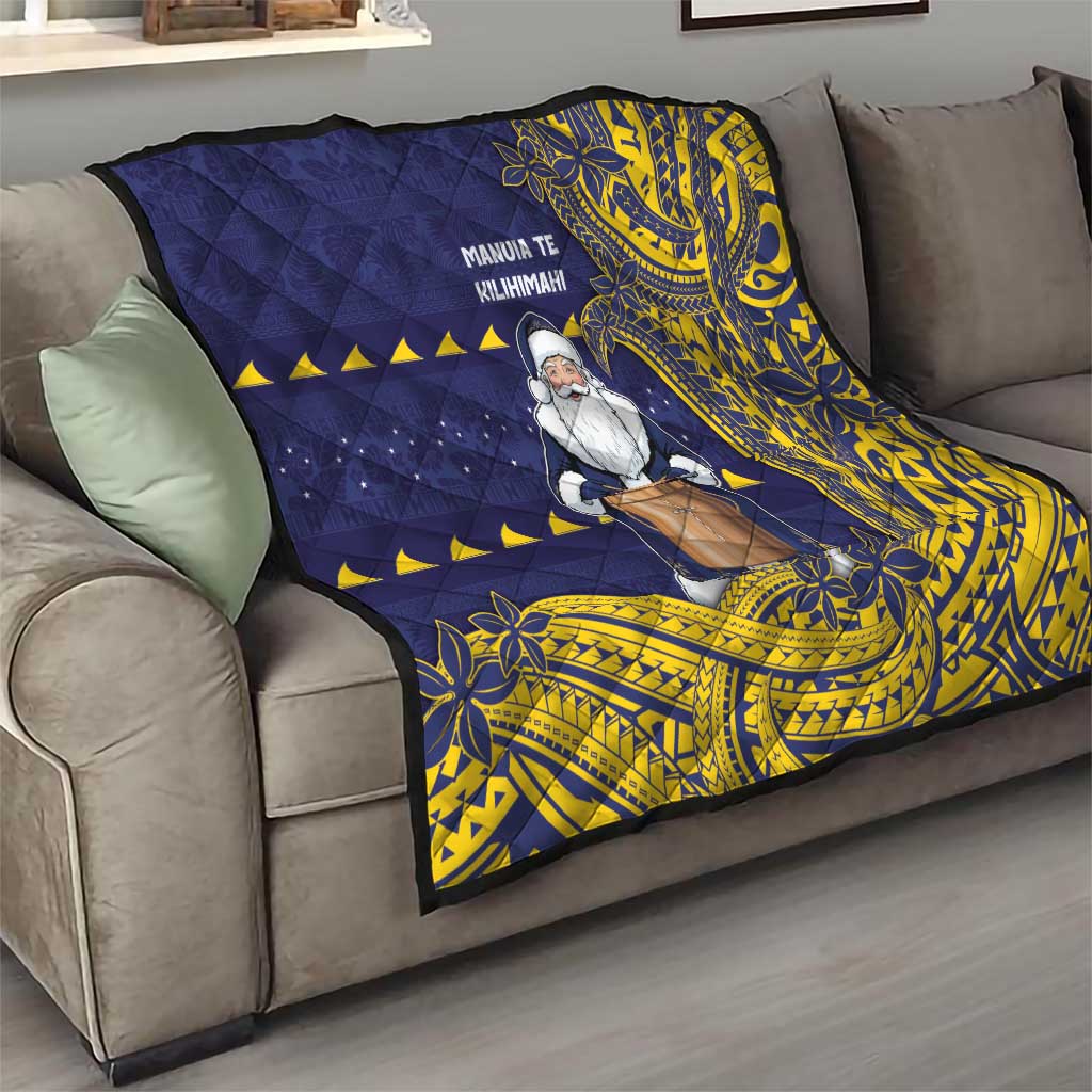 Tokelau Christmas Quilt Santa With Tuluma Xmas Tribal Waves DT05 - Polynesian Pride