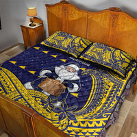 Tokelau Christmas Quilt Bed Set Santa With Tuluma Xmas Tribal Waves DT05 - Polynesian Pride