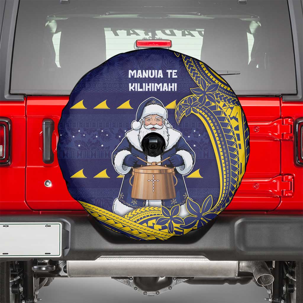 Tokelau Christmas Spare Tire Cover Santa With Tuluma Xmas Tribal Waves DT05 - Polynesian Pride
