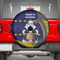 Tokelau Christmas Spare Tire Cover Santa With Tuluma Xmas Tribal Waves DT05 - Polynesian Pride