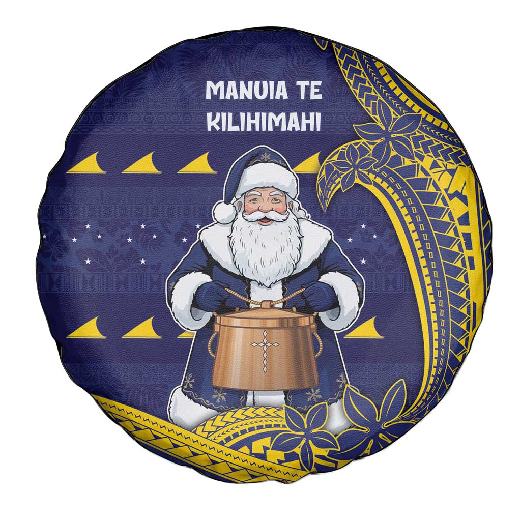 Tokelau Christmas Spare Tire Cover Santa With Tuluma Xmas Tribal Waves DT05 - Polynesian Pride