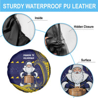 Tokelau Christmas Spare Tire Cover Santa With Tuluma Xmas Tribal Waves DT05 - Polynesian Pride