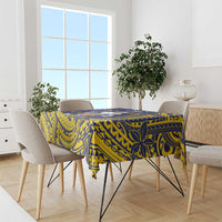 Tokelau Christmas Tablecloth Santa With Tuluma Xmas Tribal Waves DT05 - Polynesian Pride