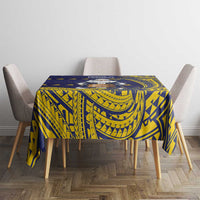 Tokelau Christmas Tablecloth Santa With Tuluma Xmas Tribal Waves DT05 - Polynesian Pride