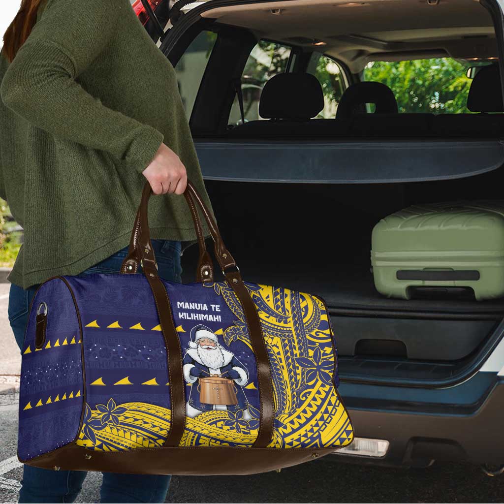 Tokelau Christmas Travel Bag Santa With Tuluma Xmas Tribal Waves DT05 - Polynesian Pride
