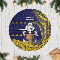 Tokelau Christmas Tree Skirt Santa With Tuluma Xmas Tribal Waves DT05 Casual Navy - Polynesian Pride