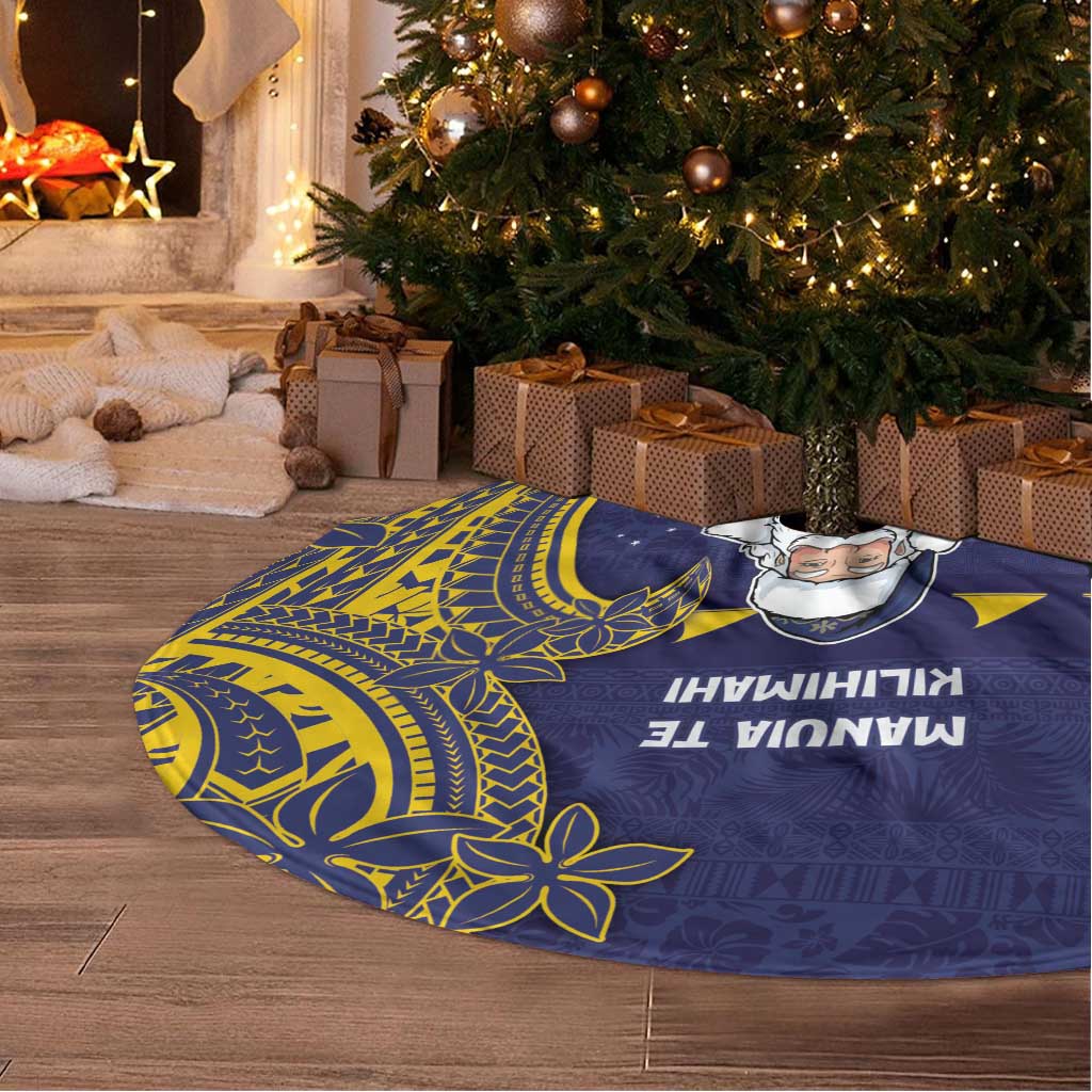Tokelau Christmas Tree Skirt Santa With Tuluma Xmas Tribal Waves DT05 - Polynesian Pride