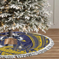 Tokelau Christmas Tree Skirt Santa With Tuluma Xmas Tribal Waves DT05 - Polynesian Pride
