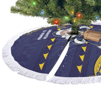 Tokelau Christmas Tree Skirt Santa With Tuluma Xmas Tribal Waves DT05 - Polynesian Pride