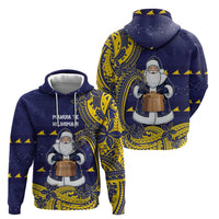 Tokelau Christmas Zip Hoodie Santa With Tuluma Xmas Tribal Waves DT05 - Polynesian Pride