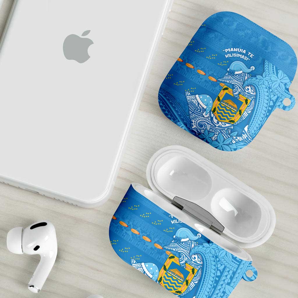 Tuvalu Christmas AirPods Case Dolphins Santa Xmas Tribal Waves - Polynesian Pride