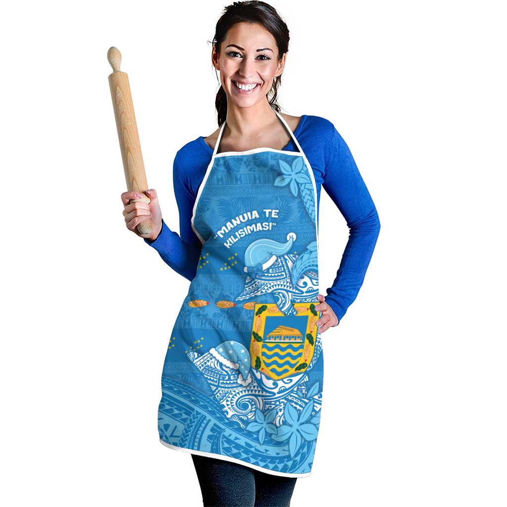 Tuvalu Christmas Apron Dolphins Santa Xmas Tribal Waves - Polynesian Pride