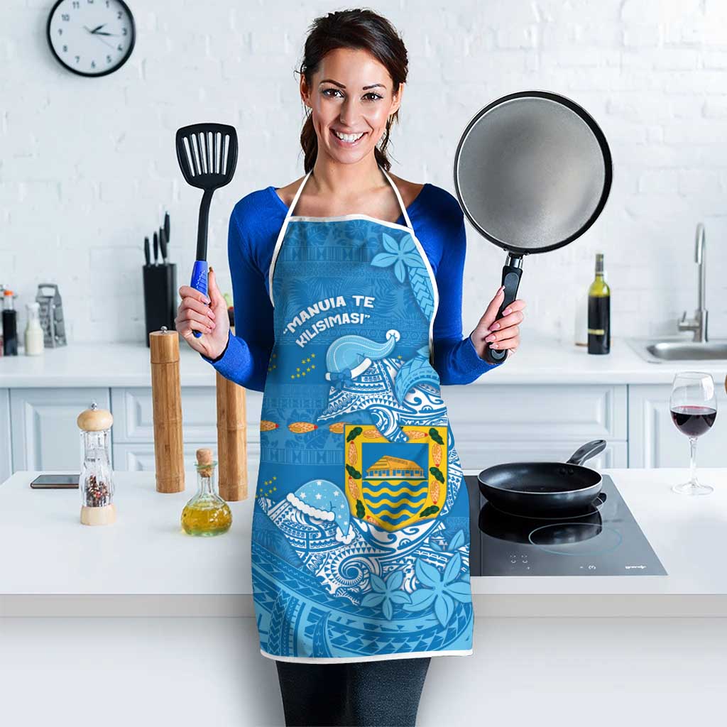 Tuvalu Christmas Apron Dolphins Santa Xmas Tribal Waves - Polynesian Pride