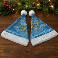 Tuvalu Christmas Santa Hat Dolphins Santa Xmas Tribal Waves - Polynesian Pride