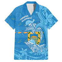 Tuvalu Christmas Hawaiian Shirt Dolphins Santa Xmas Tribal Waves - Polynesian Pride