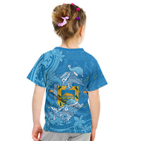Tuvalu Christmas Kid T Shirt Dolphins Santa Xmas Tribal Waves - Polynesian Pride