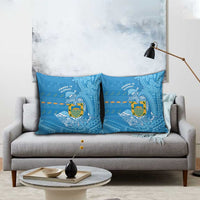 Tuvalu Christmas Pillow Cover Dolphins Santa Xmas Tribal Waves - Polynesian Pride