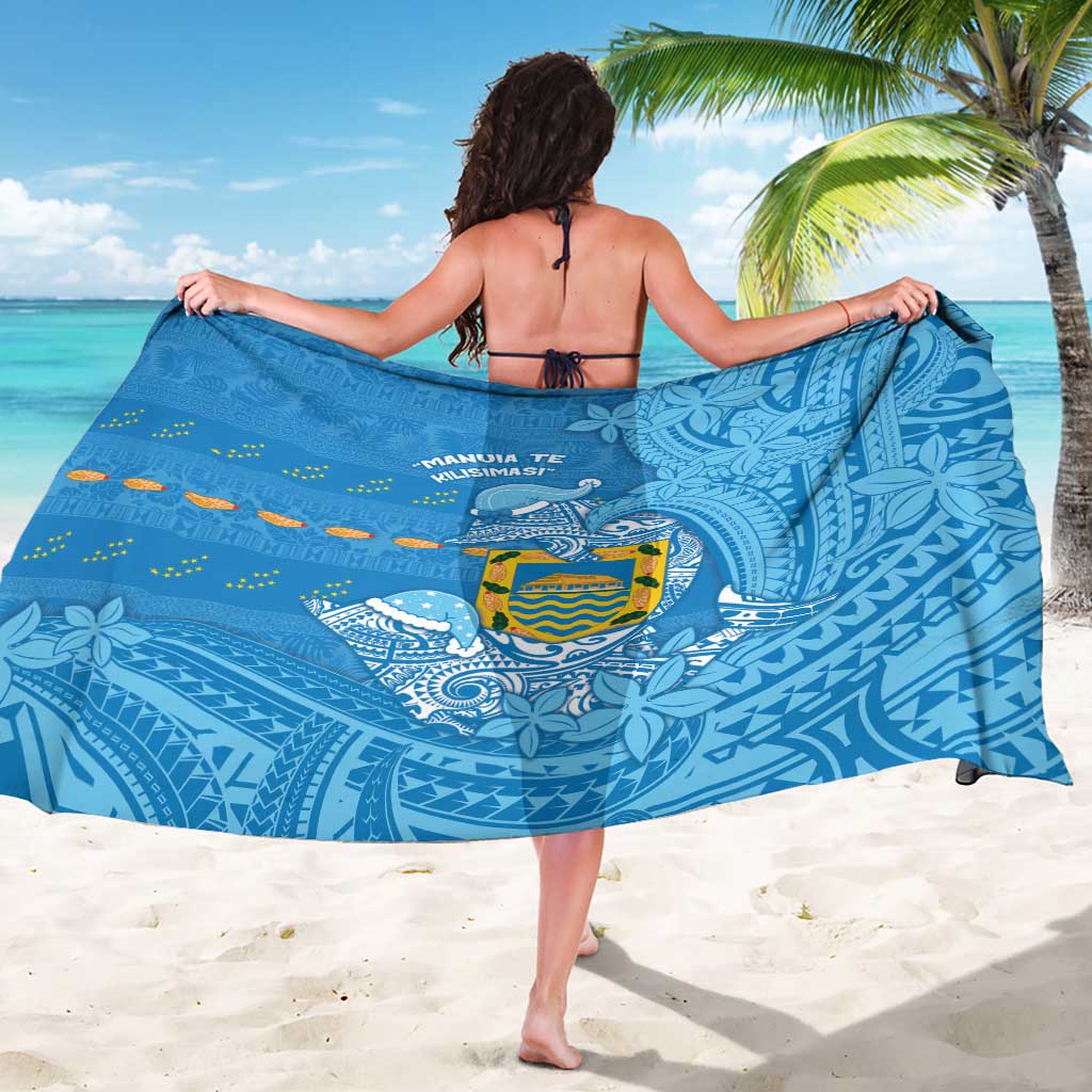 Tuvalu Christmas Sarong Dolphins Santa Xmas Tribal Waves - Polynesian Pride