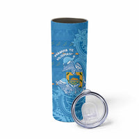 Tuvalu Christmas Skinny Tumbler Dolphins Santa Xmas Tribal Waves DT05 - Polynesian Pride