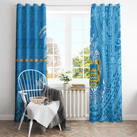 Tuvalu Christmas Window Curtain Dolphins Santa Xmas Tribal Waves DT05 - Polynesian Pride