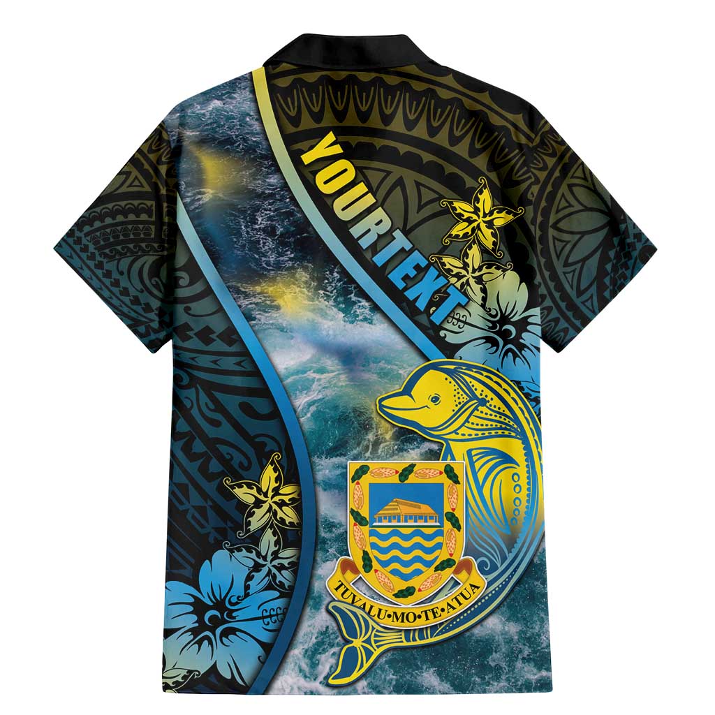 Personalised Tuvalu Family Matching Mermaid Dress and Hawaiian Shirt Dolphin On The Waves DT05 - Polynesian Pride
