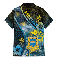 Personalised Tuvalu Family Matching Mermaid Dress and Hawaiian Shirt Dolphin On The Waves DT05 - Polynesian Pride
