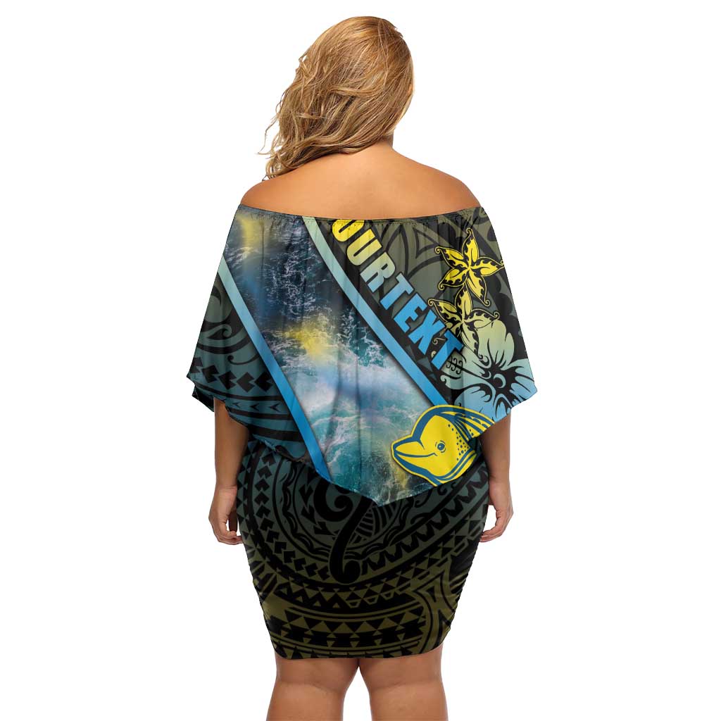 Personalised Tuvalu Family Matching Off Shoulder Short Dress and Hawaiian Shirt Dolphin On The Waves DT05 - Polynesian Pride