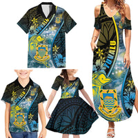 Personalised Tuvalu Family Matching Summer Maxi Dress and Hawaiian Shirt Dolphin On The Waves DT05 - Polynesian Pride