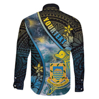 Personalised Tuvalu Family Matching Tank Maxi Dress and Hawaiian Shirt Dolphin On The Waves DT05 - Polynesian Pride