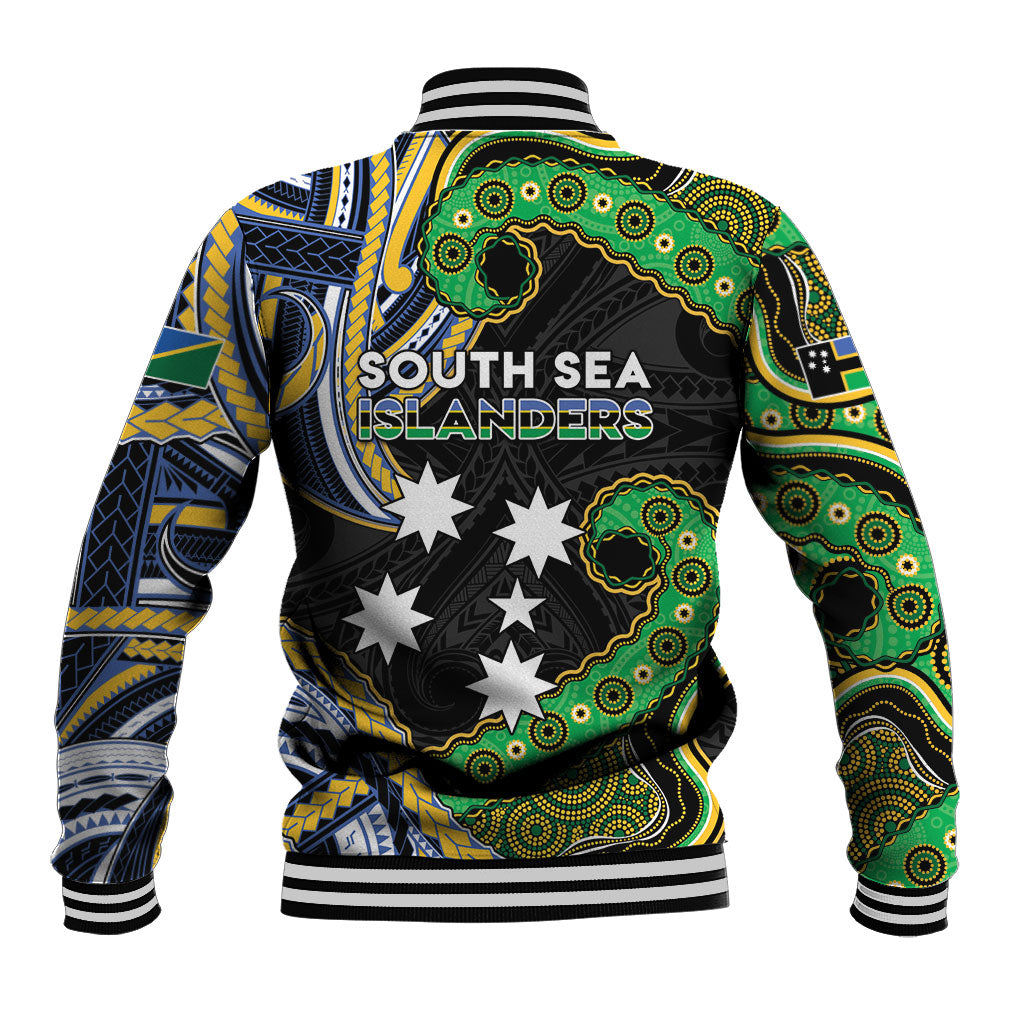 South Sea Islanders And Solomon Islands Baseball Jacket Solomons Coat Of Arms And Southern Cross DT05 - Polynesian Pride