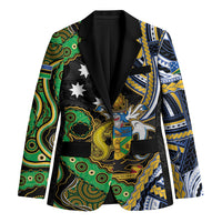 South Sea Islanders And Solomon Islands Blazer Solomons Coat Of Arms And Southern Cross DT05 Unisex Black - Polynesian Pride