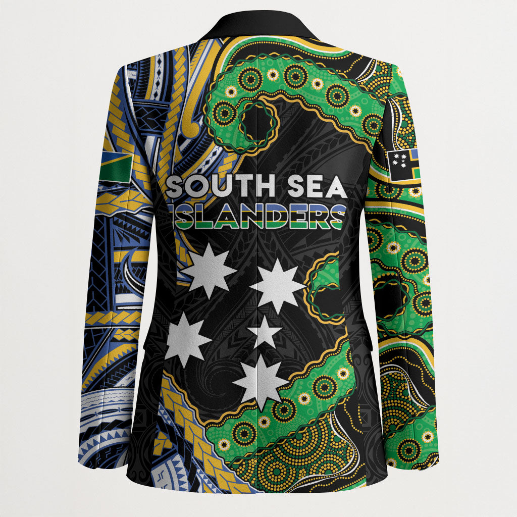 South Sea Islanders And Solomon Islands Blazer Solomons Coat Of Arms And Southern Cross DT05 - Polynesian Pride