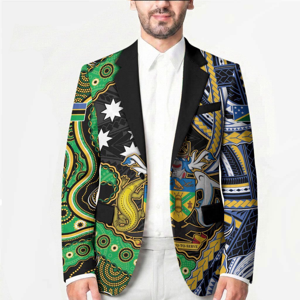 South Sea Islanders And Solomon Islands Blazer Solomons Coat Of Arms And Southern Cross DT05 - Polynesian Pride