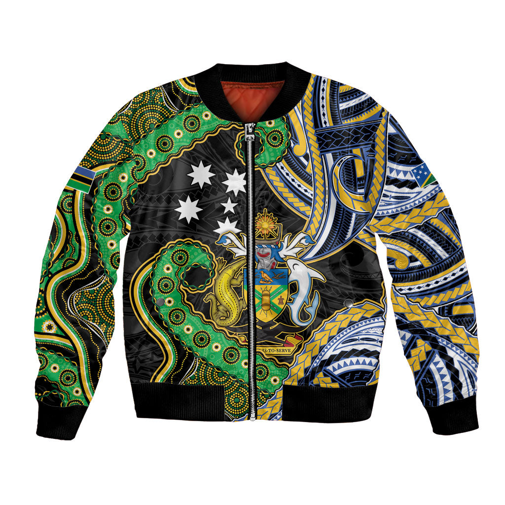South Sea Islanders And Solomon Islands Bomber Jacket Solomons Coat Of Arms And Southern Cross DT05 Unisex Black - Polynesian Pride