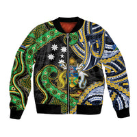 South Sea Islanders And Solomon Islands Bomber Jacket Solomons Coat Of Arms And Southern Cross DT05 Unisex Black - Polynesian Pride