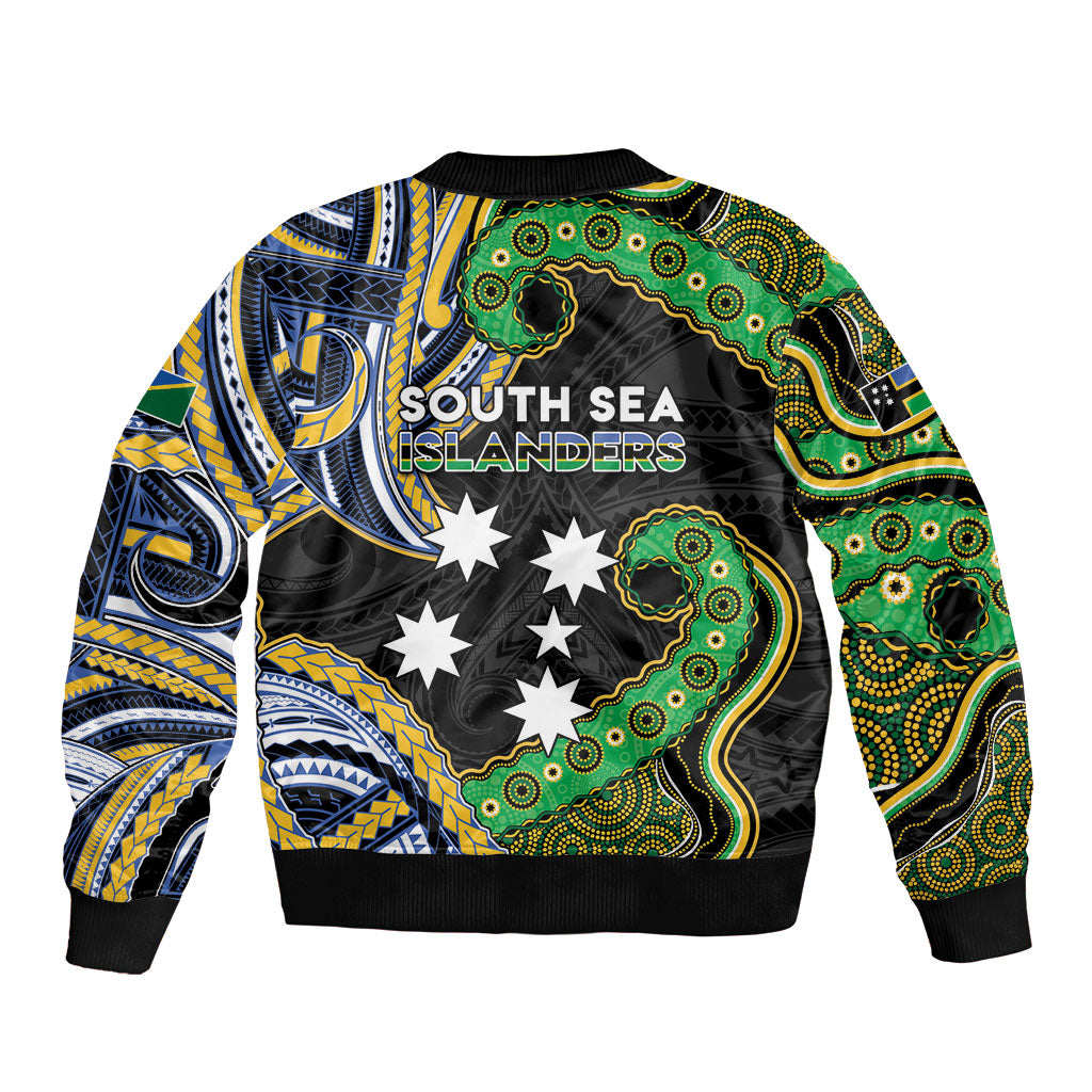 South Sea Islanders And Solomon Islands Bomber Jacket Solomons Coat Of Arms And Southern Cross DT05 - Polynesian Pride