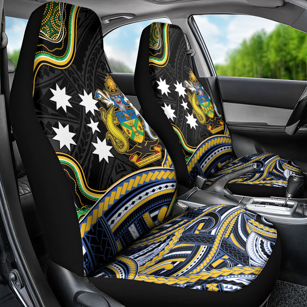 South Sea Islanders And Solomon Islands Car Seat Cover Solomons Coat Of Arms And Southern Cross DT05 - Polynesian Pride