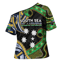 South Sea Islanders And Solomon Islands Cross Shoulder Shirt Solomons Coat Of Arms And Southern Cross DT05 - Polynesian Pride