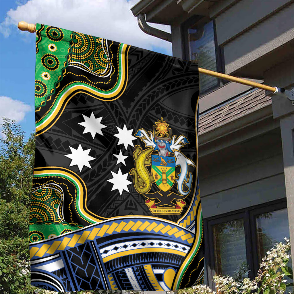 South Sea Islanders And Solomon Islands Garden Flag Solomons Coat Of Arms And Southern Cross DT05 - Polynesian Pride