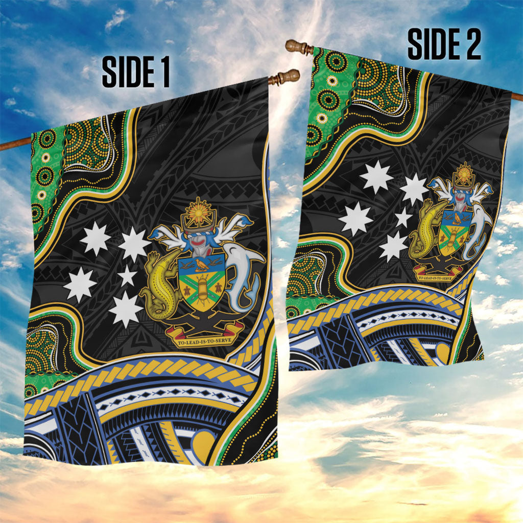 South Sea Islanders And Solomon Islands Garden Flag Solomons Coat Of Arms And Southern Cross DT05 - Polynesian Pride