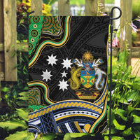 South Sea Islanders And Solomon Islands Garden Flag Solomons Coat Of Arms And Southern Cross DT05 Garden Flag Black - Polynesian Pride