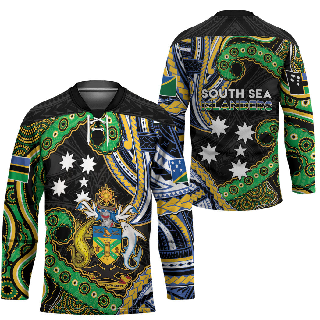 South Sea Islanders And Solomon Islands Hockey Jersey Solomons Coat Of Arms And Southern Cross DT05 - Polynesian Pride