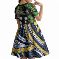 South Sea Islanders And Solomon Islands Kid Short Sleeve Dress Solomons Coat Of Arms And Southern Cross DT05 - Polynesian Pride
