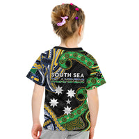 South Sea Islanders And Solomon Islands Kid T Shirt Solomons Coat Of Arms And Southern Cross DT05 - Polynesian Pride
