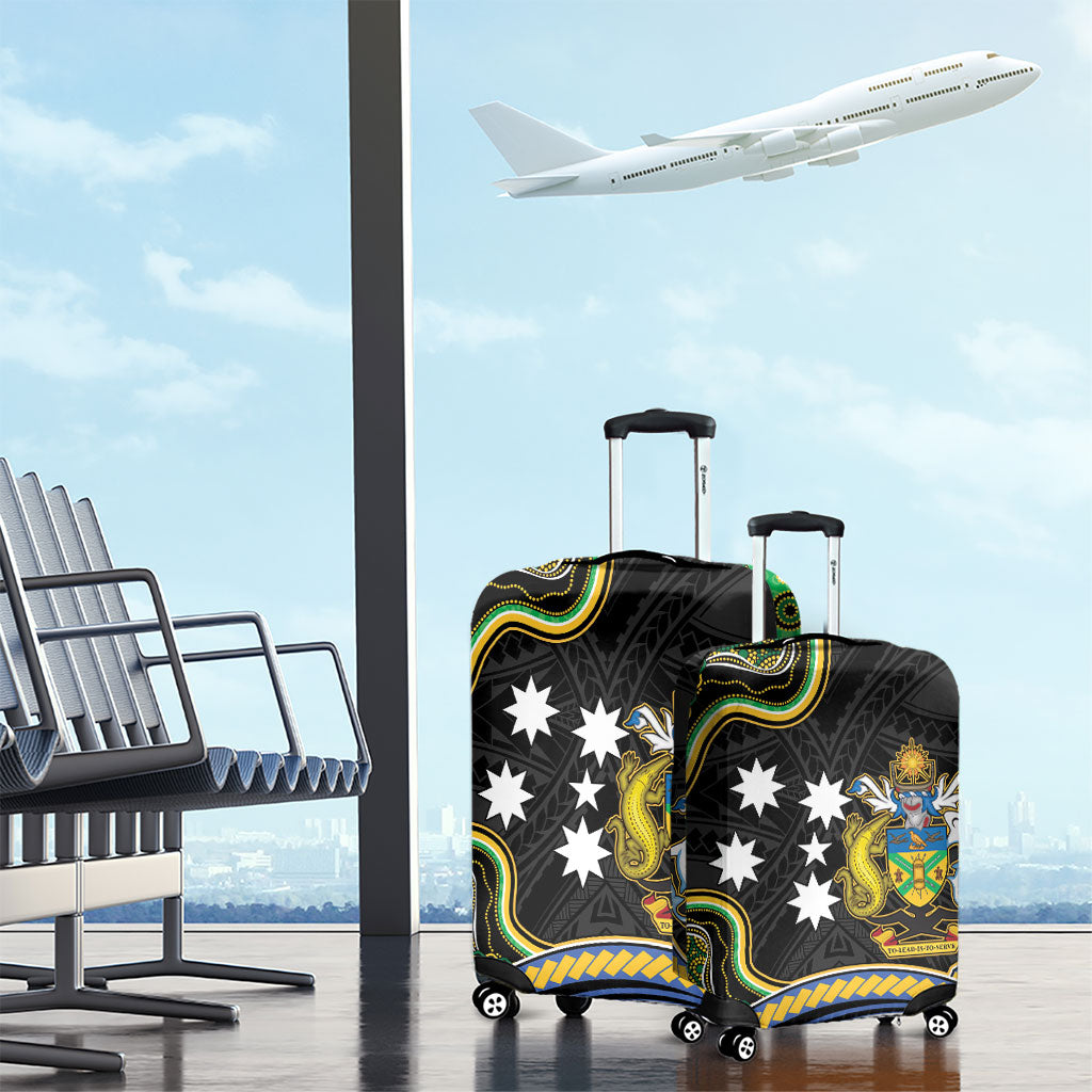 South Sea Islanders And Solomon Islands Luggage Cover Solomons Coat Of Arms And Southern Cross DT05 - Polynesian Pride